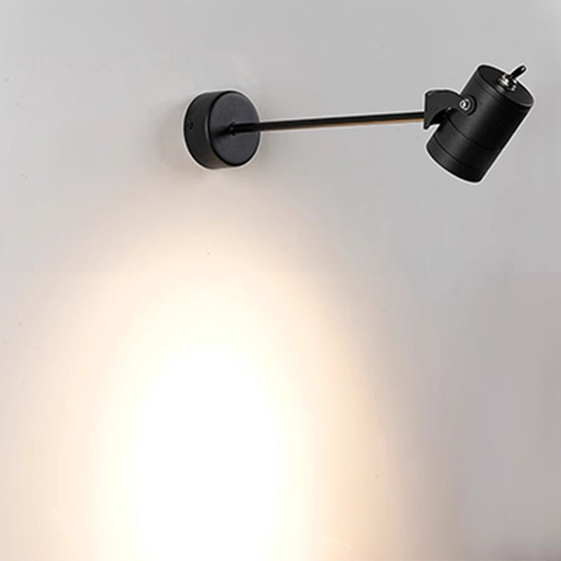Modern Simplicity Waterproof Aluminum Iron Adjustable Cylinder Long Pole LED Wall Sconce Lamp For Outdoor Patio