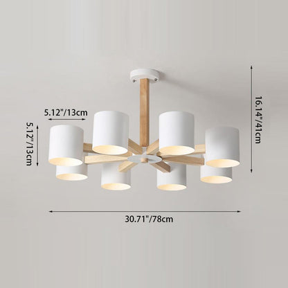 Scandinavian Minimalist Log 6/8-Light Island Light Chandelier