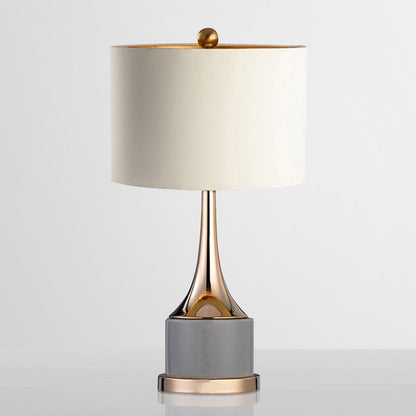 Modern Minimalist Canvas Hardware Cylinder Base 1-Light Table Lamp