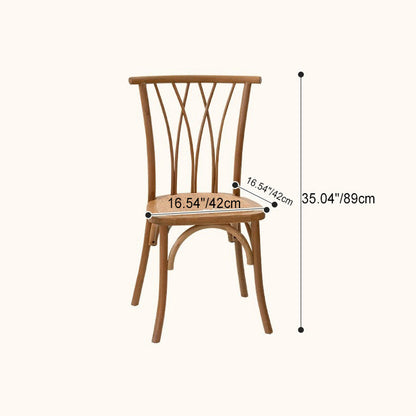 Traditional Vintage Round Rectangular Crossover Wood Dining Chair Backrest For Dining Room