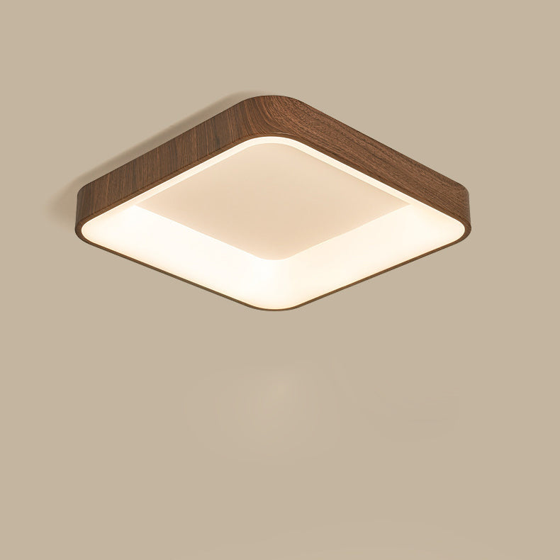 Traditional Chinese Iron Acrylic Round Square LED Flush Mount Ceiling Light For Bedroom