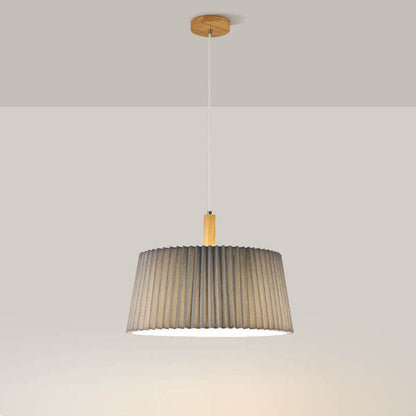 Nordic Minimalist Solid Color Solid Wood Fabric 1-Light Pendant Light