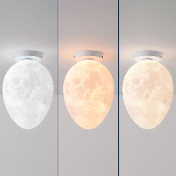 Nordic Creative Egg Design 1-Light Semi-Flush Mount Ceiling Light