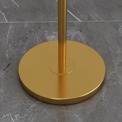 Contemporary Scandinavian Luxury Round Fabric Glass Column 1-Light Standing Floor Lamp For Living Room