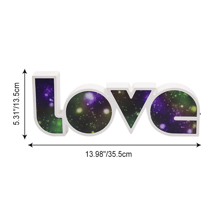 Modern Art Deco Waterproof PS LOVE Letter LED Table Lamp For Bedroom