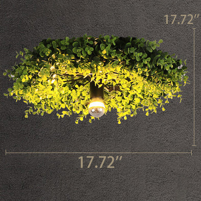 Creative Decorative Green Plant Flush Mount Ceiling Light
