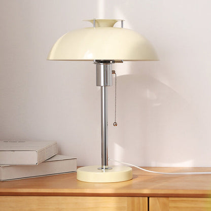 French Vintage Iron Round Dome 1-Light Table Lamp