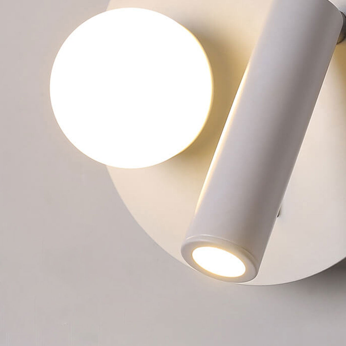 مصباح حائطي LED للقراءة مصنوع من الحديد الأكريليكي دائري/مربع بتصميم بسيط على الطراز الاسكندنافي 