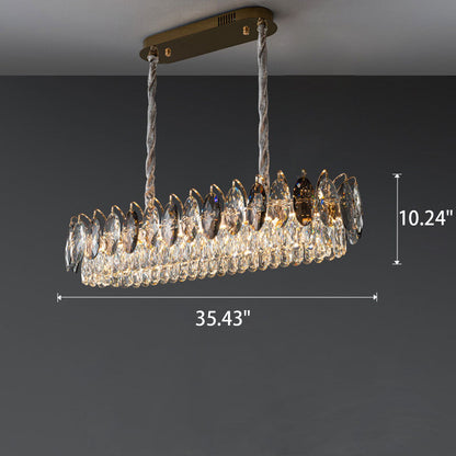 European Light Luxury Round Crystal LED Chandelier