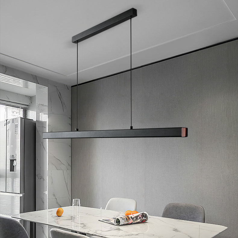 Modern Minimalist Long Aluminum Acrylic LED Island Light Pendant Light For Dining Room