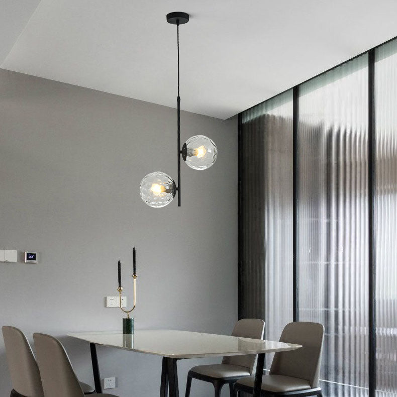 Modern Minimalist Iron Glass 2-Light Chandelier