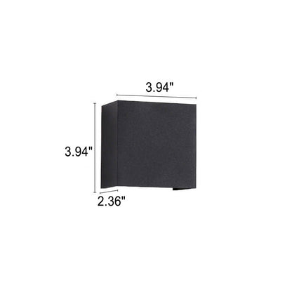 Modern Pure Black Waterproof Aluminum Dimmable Angle Square LED Outdoor Wall Sconce Lamp