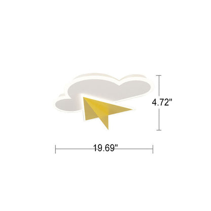 Creative Cartoon Clouds Airplane LED Kids Flush Mount Ceiling Light