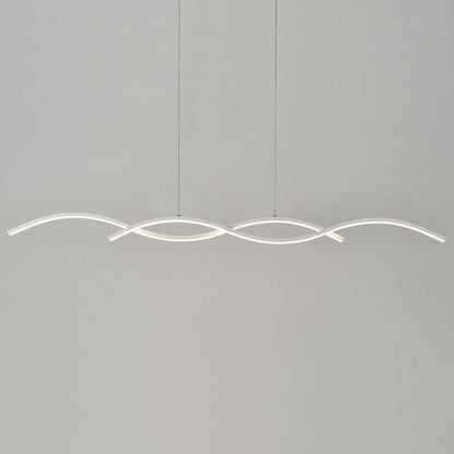 Nordic Minimalist Long Strip Wave Design Island Light LED Chandelier