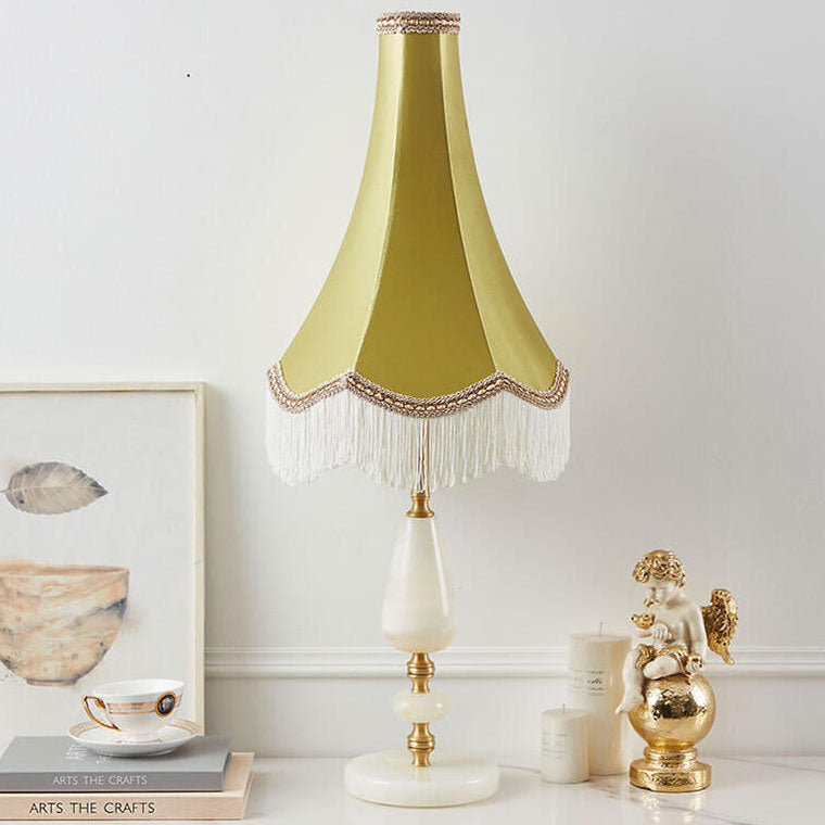 French Retro Court Tassel Copper 1-Light Table Lamp