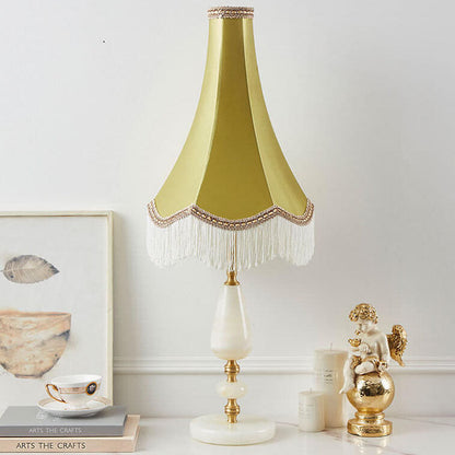 French Retro Court Tassel Copper 1-Light Table Lamp