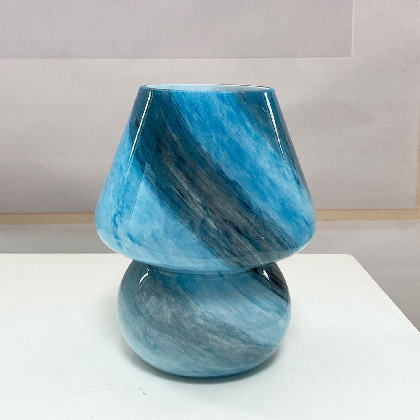 Creative Handmade Glass Planet Design Mushroom 1-Light Table Lamp