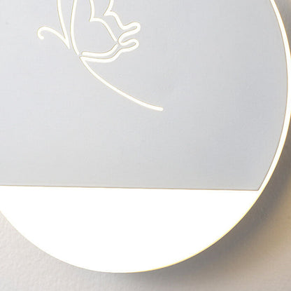 مصباح حائط LED دائري من الأكريليك بتصميم فراشة على شكل برسيم بأربع أوراق إبداعي من نورديك 