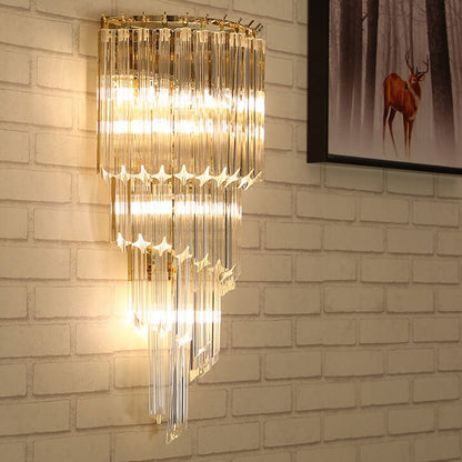 Modern Luxury Crystal Four Layers 4-Light Wall Sconce Lamp