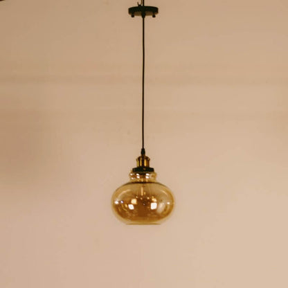 Retro Industrial Gourd Round Glass 1-Light Pendant Light