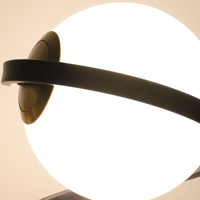 Modern Minimalist Curved Shape Ball Iron Acrylic LED Table Lamp