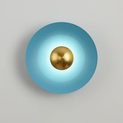 Contemporary Creative Macaron Flying Saucer Hardware LED Wall Sconce Lamp For Bedroom