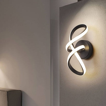 مصباح حائط LED من الألومنيوم بتصميم خط ملتوي بسيط على الطراز الاسكندنافي 
