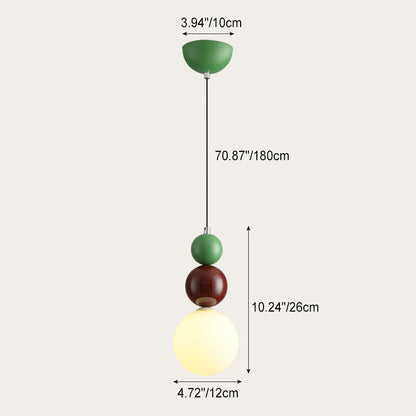 Contemporary Creative Orb Hardware Glass 1-Light Pendant Light For Bedroom