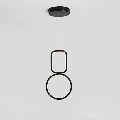 مصباح LED معلق على شكل حلقة هندسية من الحديد بتصميم إسكندنافي بسيط 