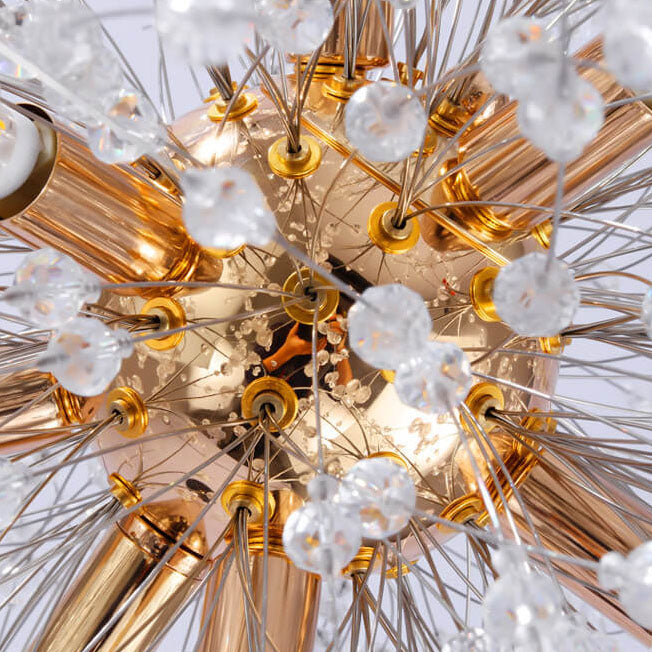 Modern Creative Dandelion Shade Crystal  Aluminum  Marble Base 8/9-Light Standing Floor Lamp