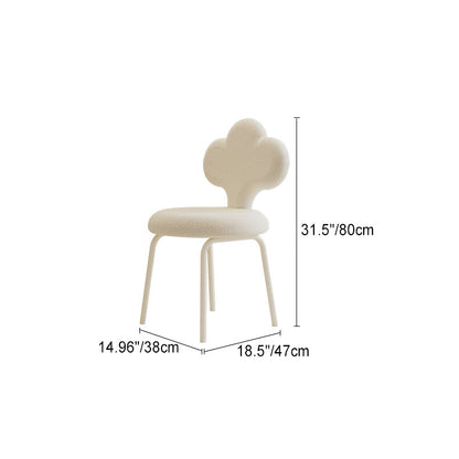 Contemporary Creative Cloud Shape Lambswool Upholstered Swivel Vanity Stool Backrest For Bedroom