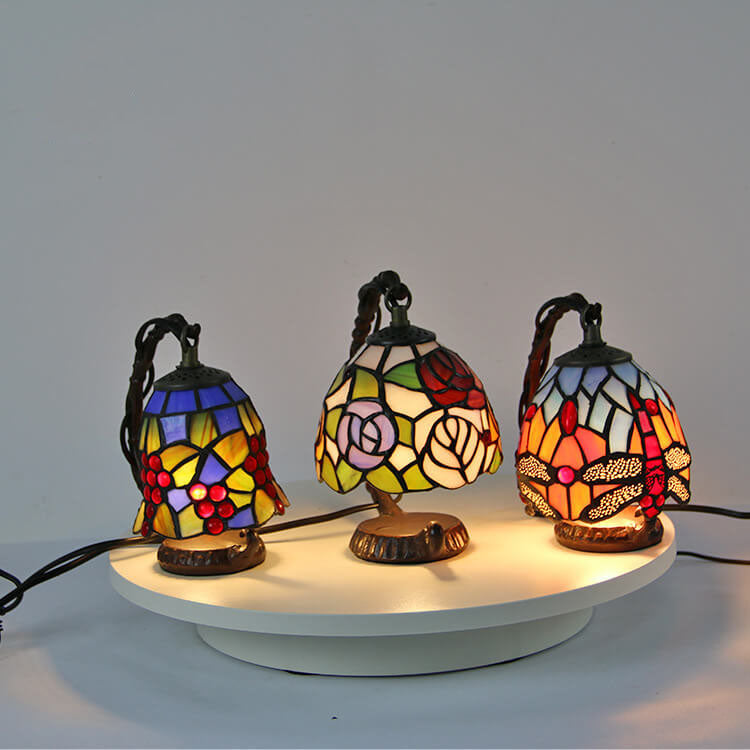 Tiffany Glass Grape Shape Eye Protection 1-Light Table Lamp