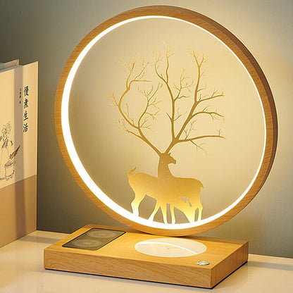 Creative Iron Aluminum LED Wireless Charging Bluetooth Speaker Table Lamp