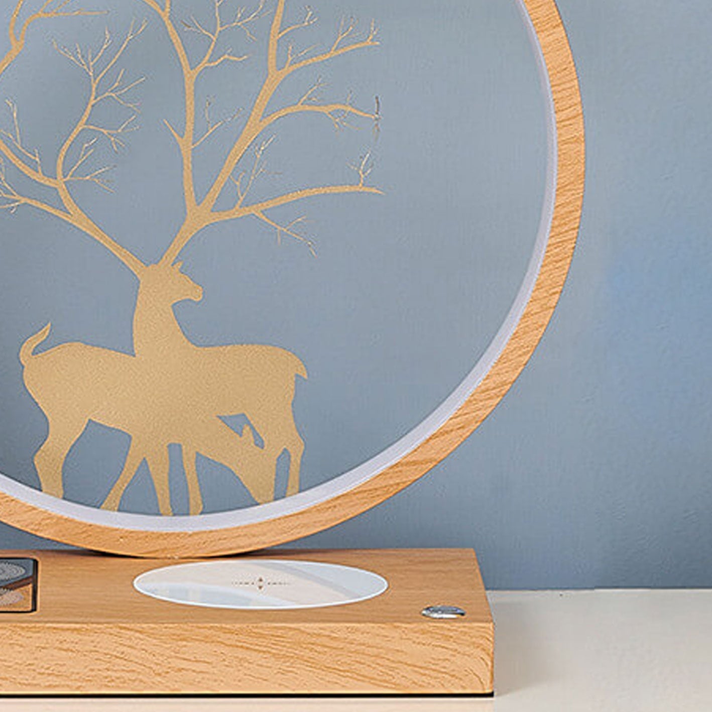 Creative Round Deer Design LED Wireless Charging Touch Decorative Table Lamp