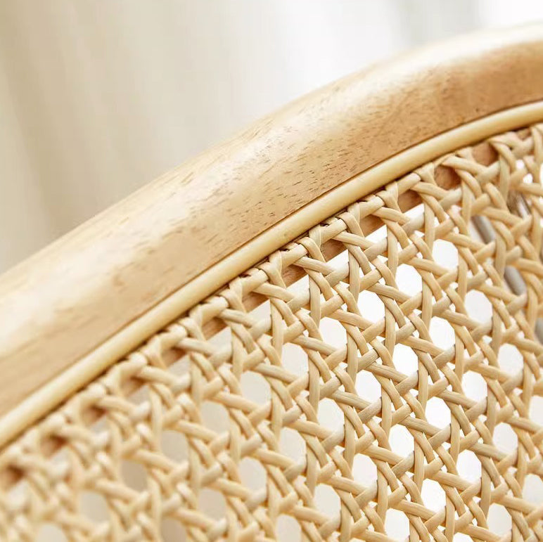 Contemporary Vintage Round Rectangular Solid Wood Metal Genuine Leather Dining Chair Backrest For Dining Room