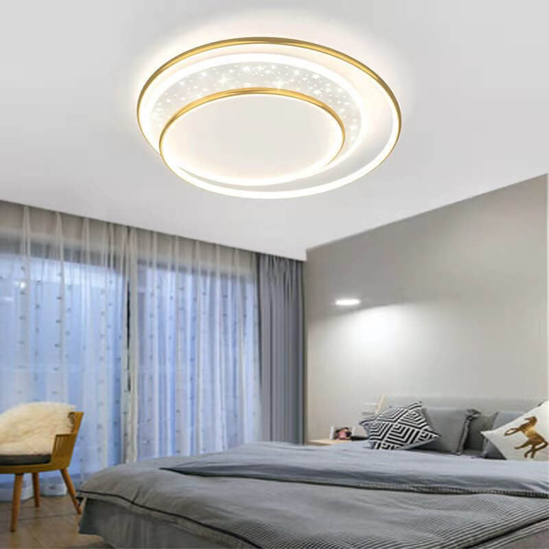 Modern Creative Children's Round Star Aluminum Acrylic LED Flush Mount Lighting