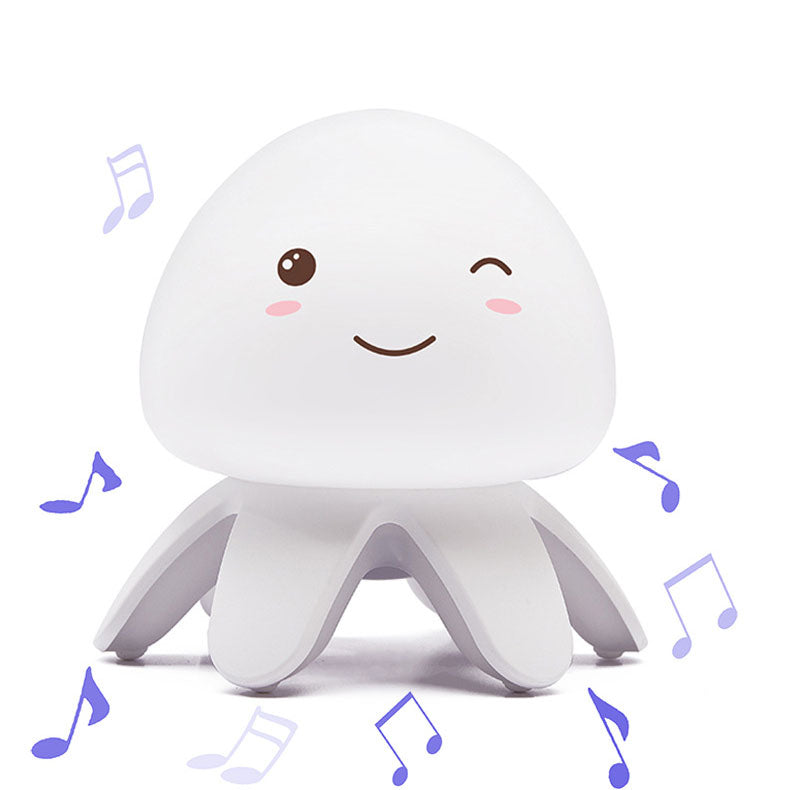 クリエイティブシリコンクラゲ音楽USB充電式リモコンLEDナイトライトテーブルランプ