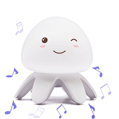 クリエイティブシリコンクラゲ音楽USB充電式リモコンLEDナイトライトテーブルランプ