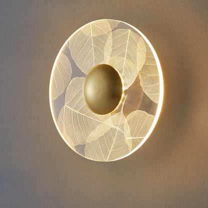 Modern Light Luxury Creative Pattern Round Iron Acrylic LED Wall Sconce Lamp