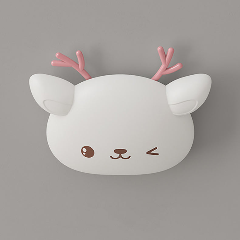 Modern Simplicity Kids Iron PE Deer Elliptical LED Flush Mount Ceiling Light For Bedroom