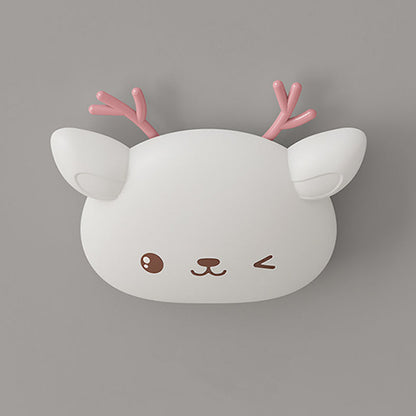 Modern Simplicity Kids Iron PE Deer Elliptical LED Flush Mount Ceiling Light For Bedroom