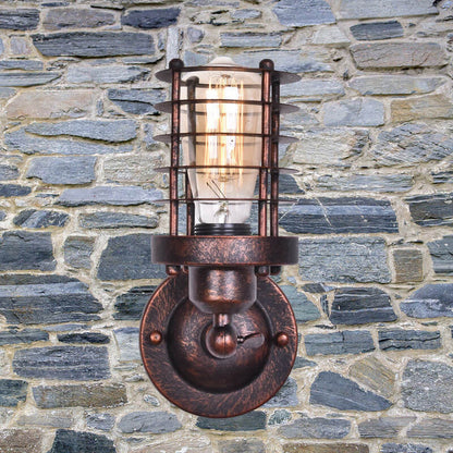 Northern Retro Industrial Wrought Iron 1-Light Wall Sconce Lamp