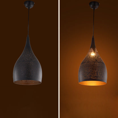 Traditional European Round Iron 1-Light Pendant Light For Living Room
