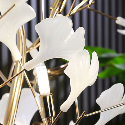 Nordic Romantic Ginkgo Leaf Decorative Acrylic Iron 5-Light Standing Floor Lamp