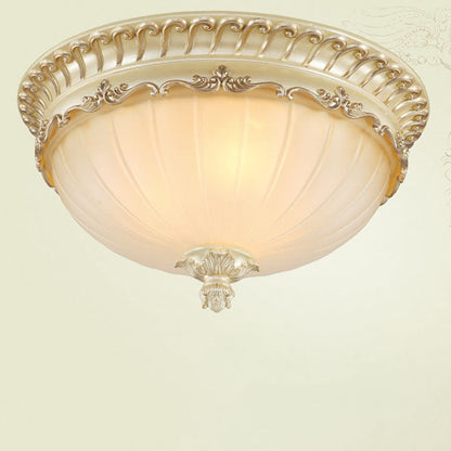European Retro Light Luxury Resin Metal 3-Light Flush Mount Lighting