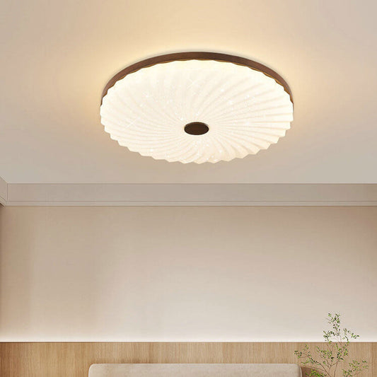 Chinese Log Simple Round LED Flush Mount Light