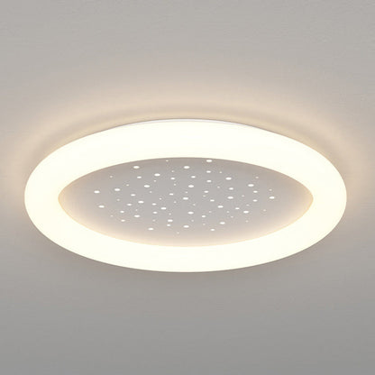 Modern Simplicity Iron Acrylic Round Starry Sky LED Flush Mount Ceiling Light For Bedroom