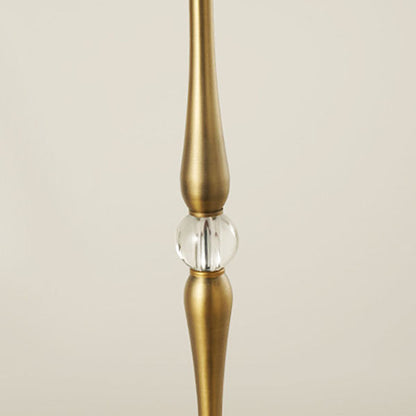 European Luxury Fabric Pleated Cone Long Pole 1-Light Table Lamp