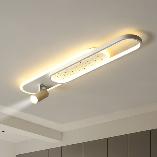 مصباح LED مستطيل الشكل مصنوع من الحديد الأكريليك بتصميم عصري بسيط، مثبت في السقف للممر 
