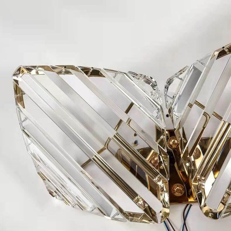 Modern Light Luxury Crystal Triangle Geometry 1/2/3 Light Wall Sconce Lamp